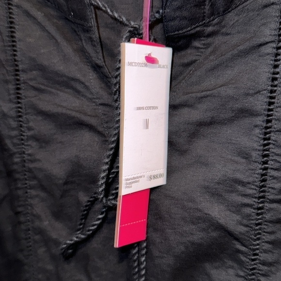 Catherine Malandrino dress black boho peasant tassel front & trim detail cotton - Picture 6 of 6